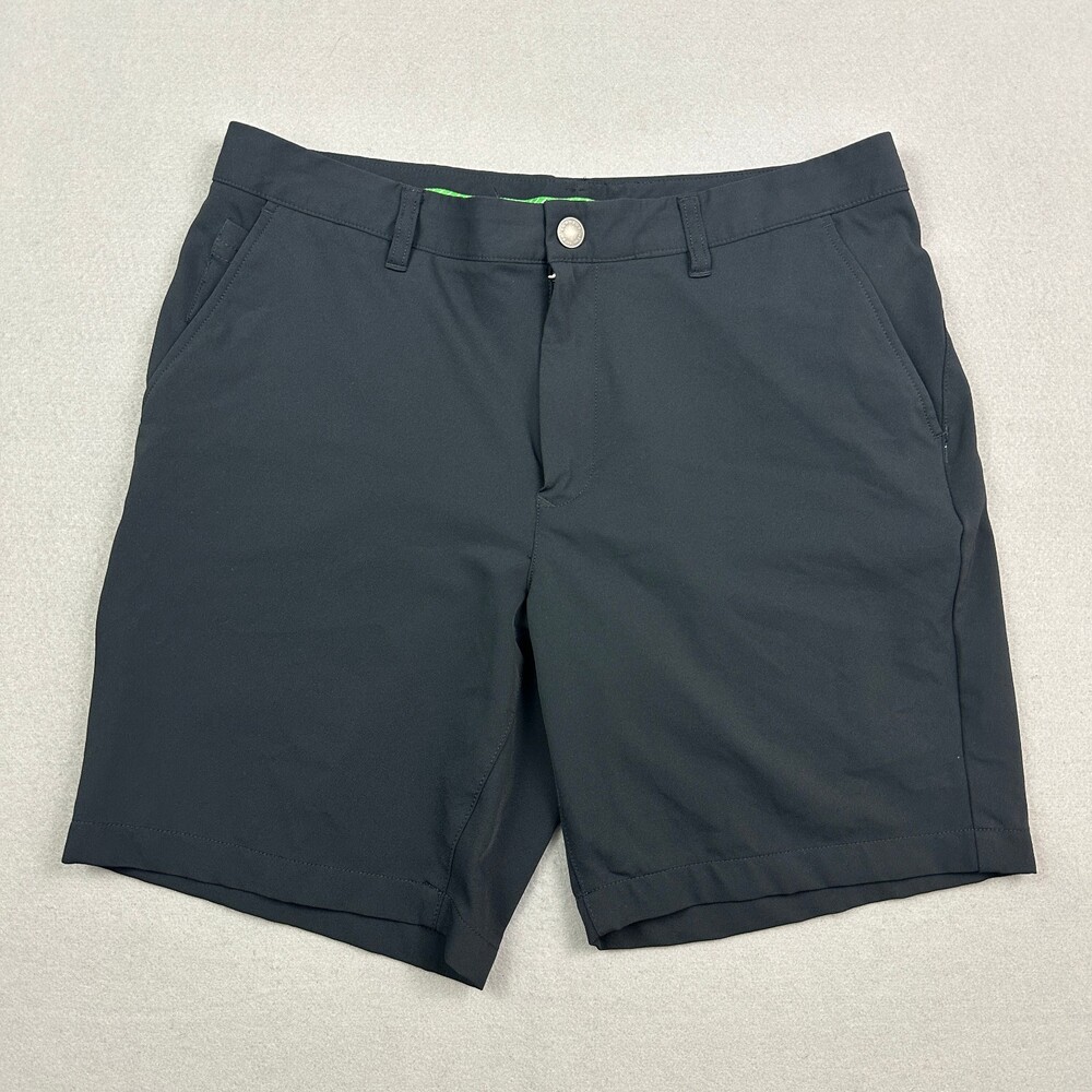 Bonobos Shorts Men 35 Black Solid Stretch Golf Chino Flat Front Stretch Pockets